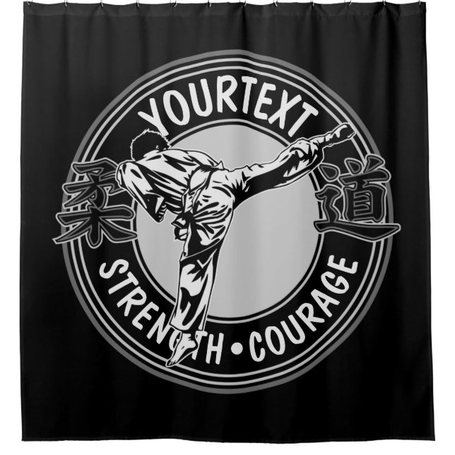 Personalized Martial Arts JUDO Japan Combat Sport  Shower Curtain (Front)