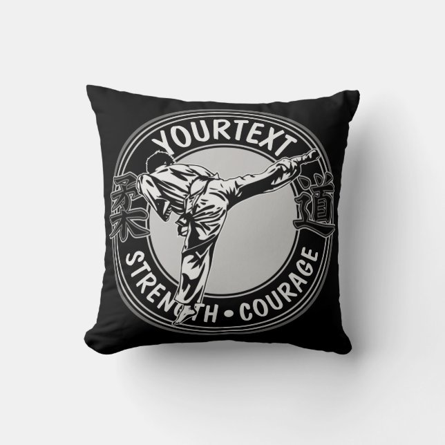 Personalized Martial Arts JUDO Japan Combat Sport Throw Pillow (Front)
