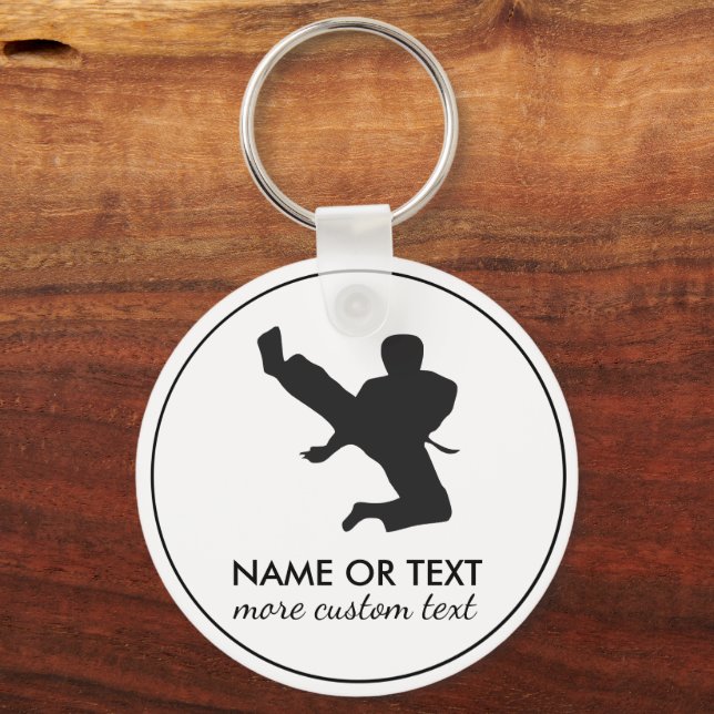 Personalized Martial Arts Karate Custom Name Keychain (Front)