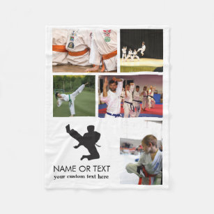 Personalized Martial Arts Karate Photo Collage Fleece Blanket