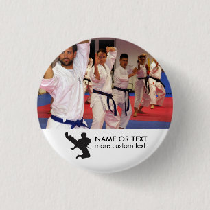 Personalized Martial Arts Karate Photo & Name Pinback Button