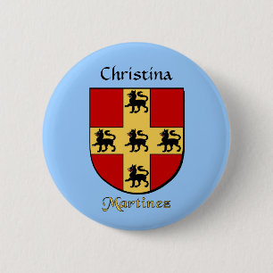 Personalized Martinez Historical Shield Pinback Button