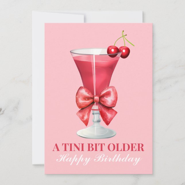 Personalized Martini Happy Birthday Card (Front)