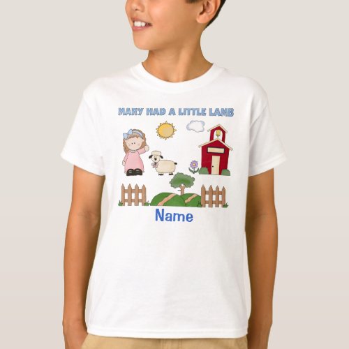 Personalized Mary Had A Little Lamb Nursery Rhyme T_Shirt