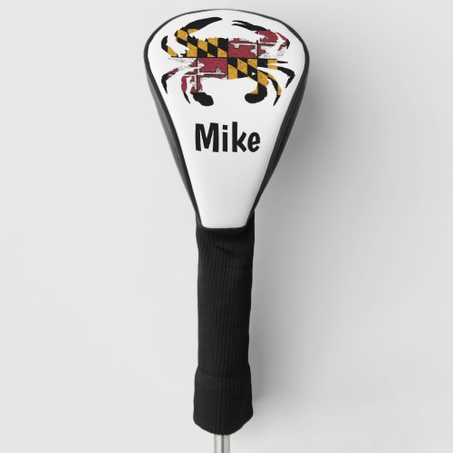 Personalized Maryland Flag Blue Crab  Golf Head Cover