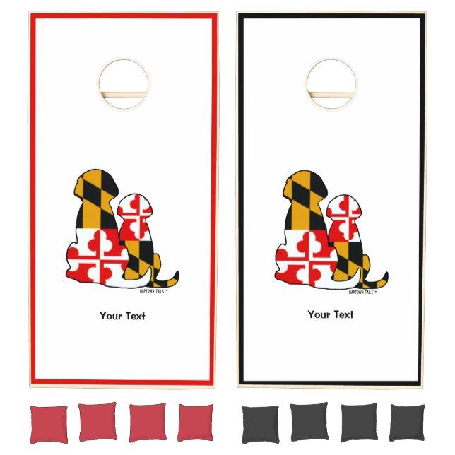 Personalized Maryland Flag Dogs Cornhole Set (Set)