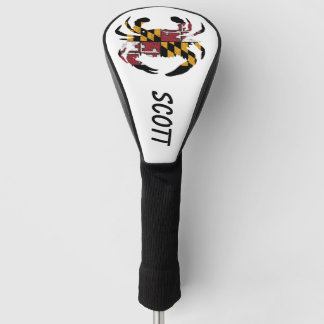 Personalized Maryland Flag Driver Cover with Crab