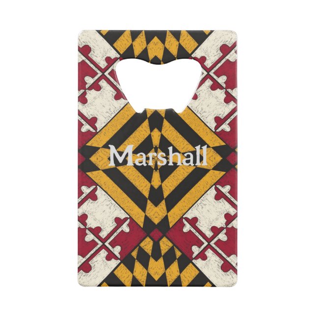 Personalized Maryland State Flag Bottle Opener (Front)