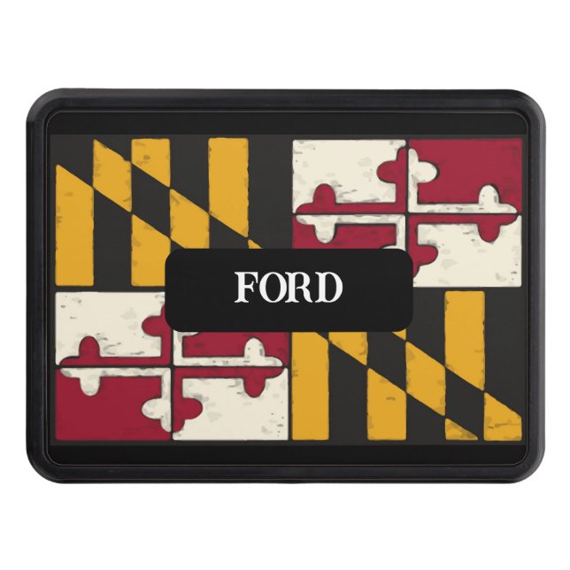 Personalized Maryland State Flag  Hitch Cover (Front)