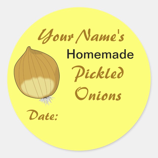 Personalized Mason Jar Lid Labels Pickled Onions (Front)