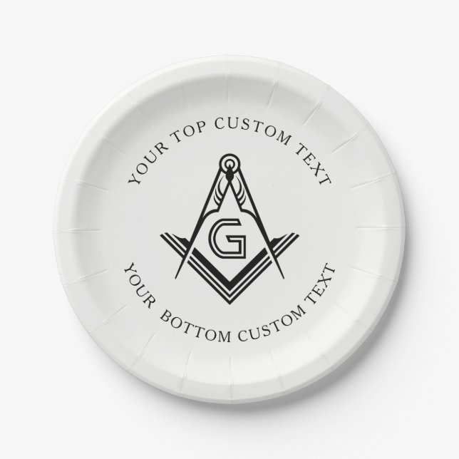 Personalized Masonic Party Plates and Decorations (Front)