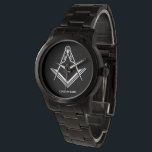 Personalized Masonic Watches | Freemason Gifts<br><div class="desc">These classy and sophisticated modern personalized masonic watches make for unique and custom freemason gifts for yourself or another lodge brother... Customize this watch design easily with your own text, alter background colors, and even the the square and compass symbol style. The sharp black and white design illustrates the square...</div>