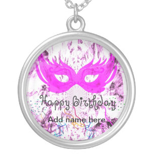 Personalized Masquerade Birthday Necklace