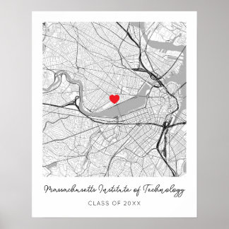 Personalized Massachusetts University Map Poster
