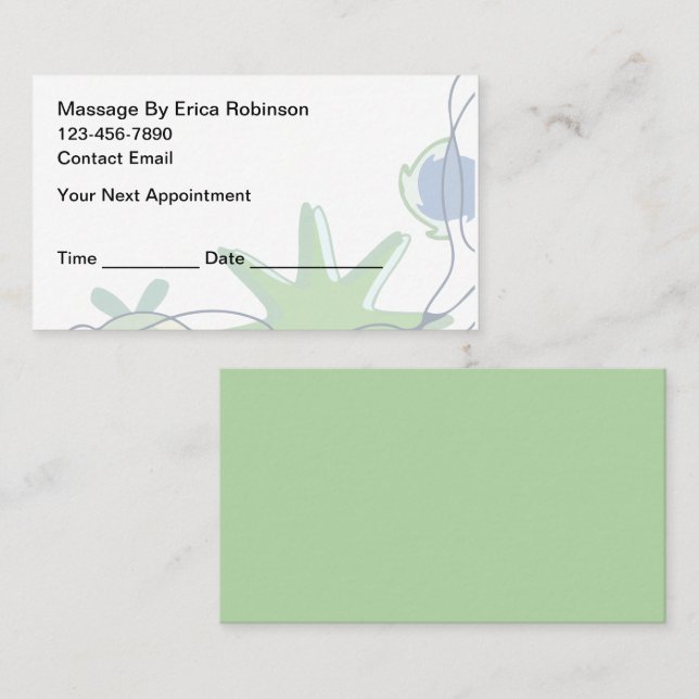 Personalized Massage Custom Appointment Cards (Front/Back)