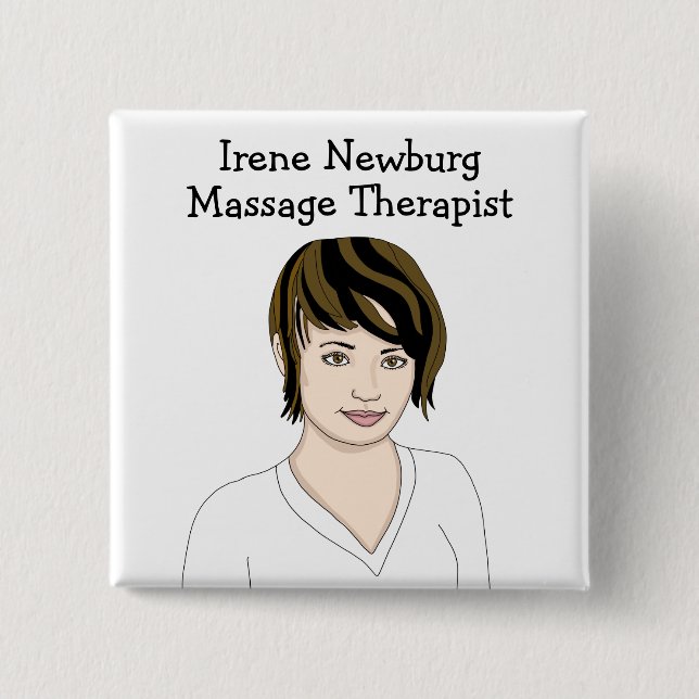 Personalized Massage Therapist Identification     Button (Front)
