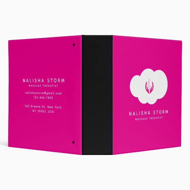 Personalized Massage Therapist Office Docs 3 Ring Binder (Background)