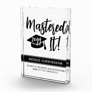 Personalized Masters Degree Graduation Mastered It Acrylic Award