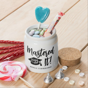 Personalized Masters Degree Graduation Mastered It Candy Jar