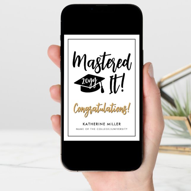 Personalized Masters Degree Graduation Mastered It Card (Front Digital)