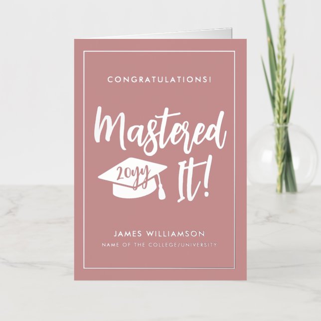 Personalized Masters Degree Graduation Mastered It Foil Greeting Card (Front)