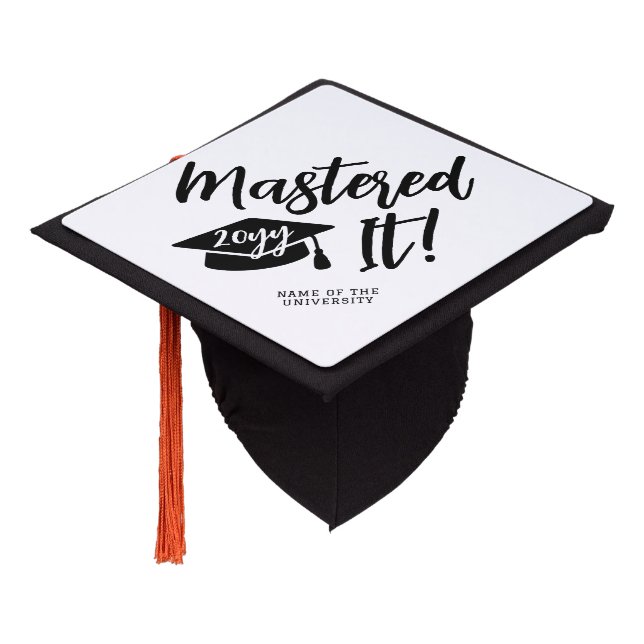Personalized Masters Degree Graduation Mastered It Graduation Cap Topper (Angled)