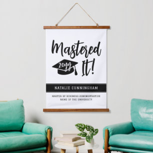 Personalized Masters Degree Graduation Mastered It Hanging Tapestry