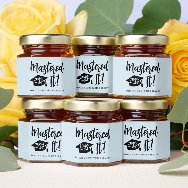 Personalized Masters Degree Graduation Mastered It Honey Jar Favors (Insitu)