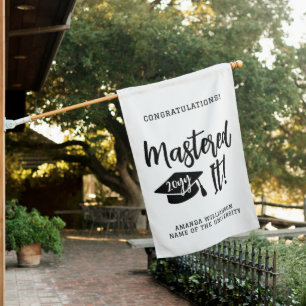 Personalized Masters Degree Graduation Mastered It House Flag