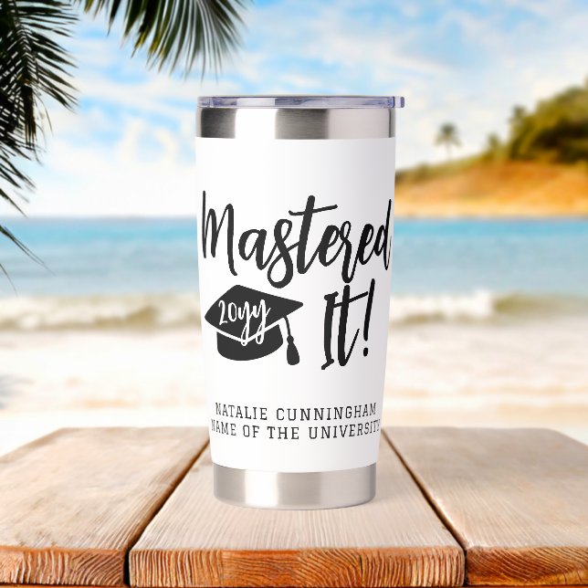 Personalized Masters Degree Graduation Mastered It Insulated Tumbler (Beach)
