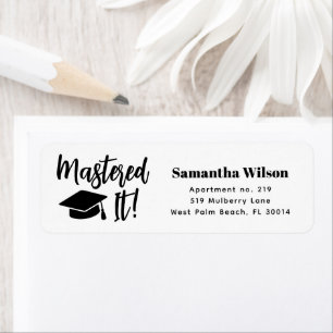 Personalized Masters Degree Graduation Mastered It Label