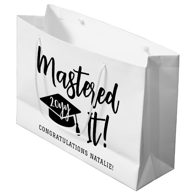 Personalized Masters Degree Graduation Mastered It Large Gift Bag (Front Angled)