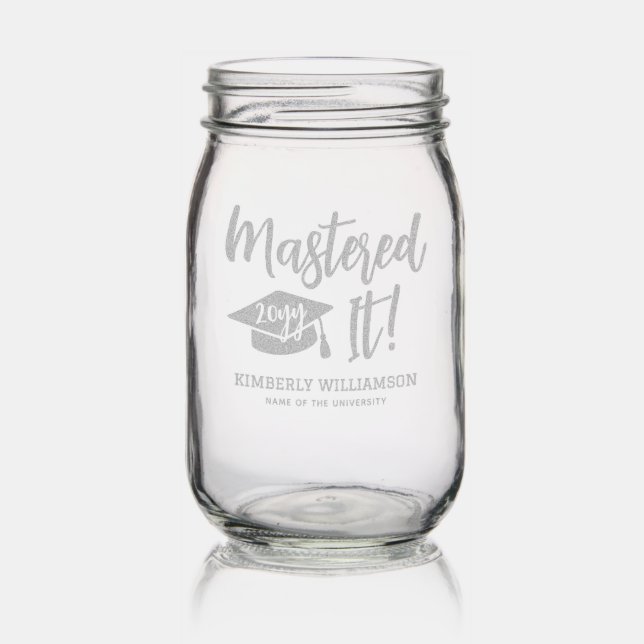 Personalized Masters Degree Graduation Mastered It Mason Jar (Glassware)