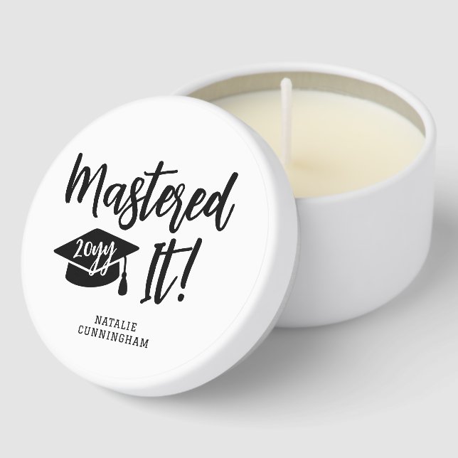 Personalized Masters Degree Graduation Mastered It Mini Candle Favors (Corner)