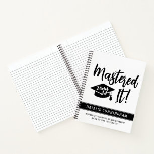 Personalized Masters Degree Graduation Mastered It Notebook