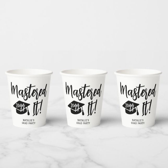 Personalized Masters Degree Graduation Mastered It Paper Cups (Multi)