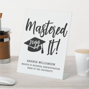 Personalized Masters Degree Graduation Mastered It Pedestal Sign