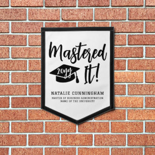 Personalized Masters Degree Graduation Mastered It Pennant