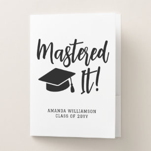 Personalized Masters Degree Graduation Mastered It Pocket Folder