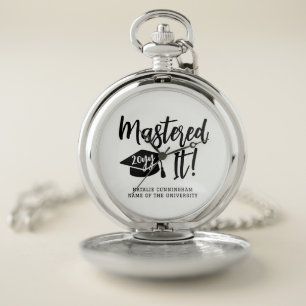 Personalized Masters Degree Graduation Mastered It Pocket Watch