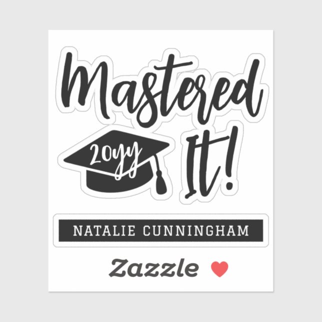 Personalized Masters Degree Graduation Mastered It Sticker (Sheet)