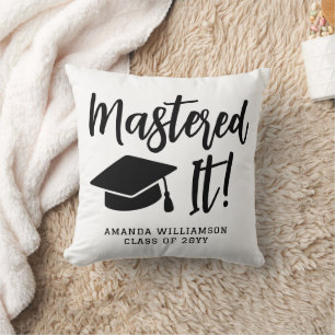 Personalized Masters Degree Graduation Mastered It Throw Pillow