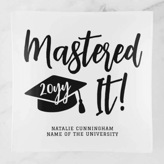 Personalized Masters Degree Graduation Mastered It Trinket Tray (Front)
