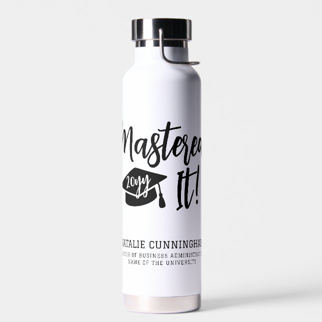 Personalized Masters Degree Graduation Mastered It Water Bottle (Left)