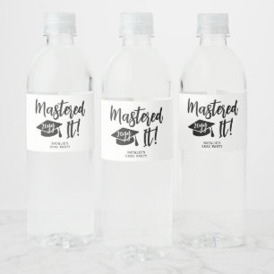 Personalized Masters Degree Graduation Mastered It Water Bottle Label