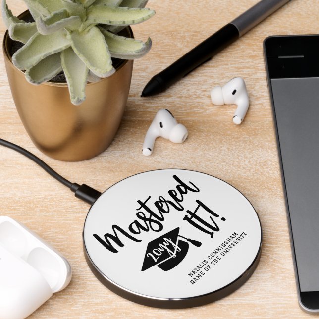 Personalized Masters Degree Graduation Mastered It Wireless Charger (Desk 2)