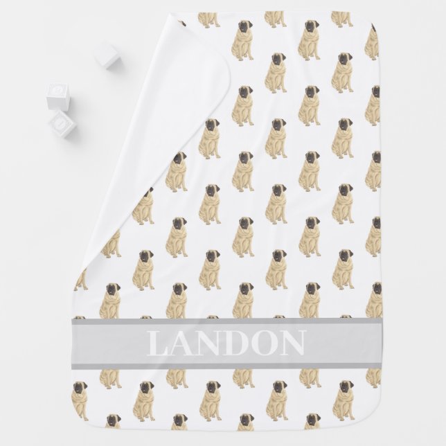 Personalized Mastiff Baby Blanket (In Situ)