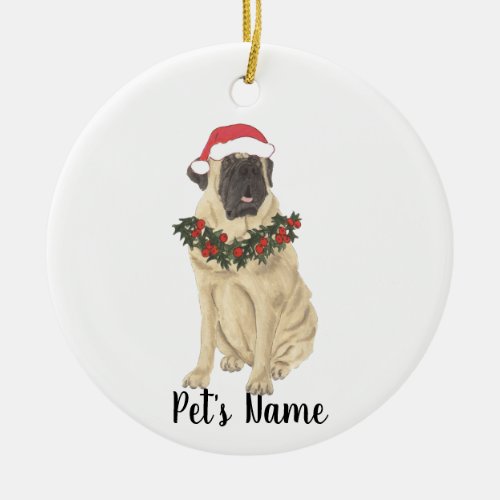 Personalized Mastiff Ceramic Ornament