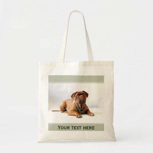 Personalized Mastiff  Dog Green Frame Tote Bag
