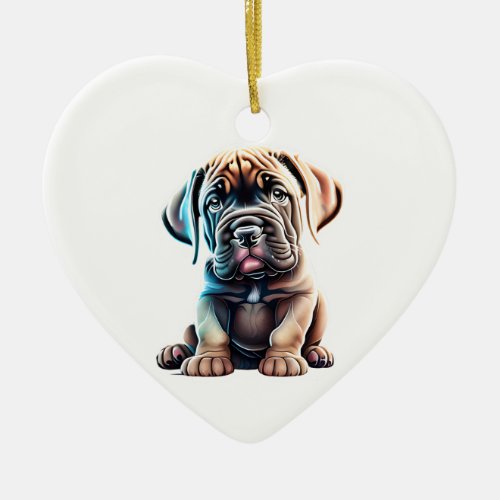 Personalized Mastiff Puppy Ceramic Ornament